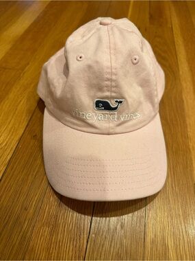 Vineyard Vines Pale Pink Whale Cap with Navy Logo